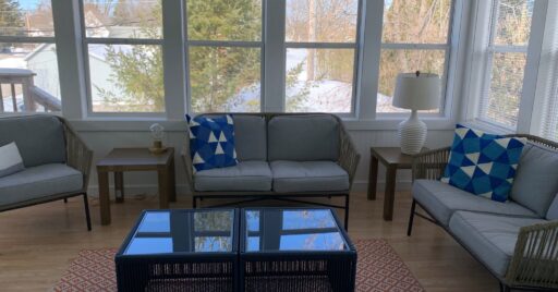 patio furniture in a sun room